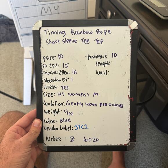 Timing Rainbow Stripe Short Sleeve Tee Top US Women's M New - Picture 5 of 5